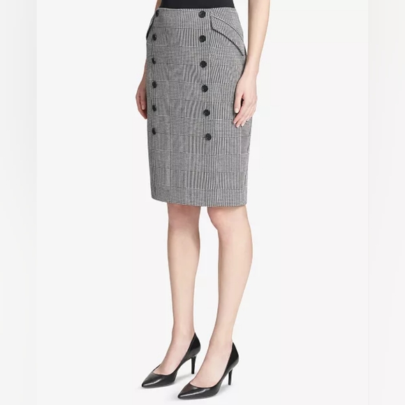 CALVIN KLEIN | Double-Button Pencil Skirt Size (6) - Picture 12 of 12